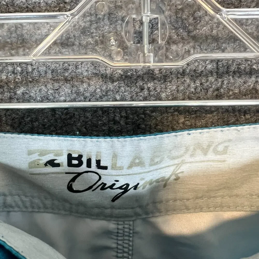 Billabong Swim Trunks Mens 40 Blue Striped Board Shorts Pockets‎ Lightweight